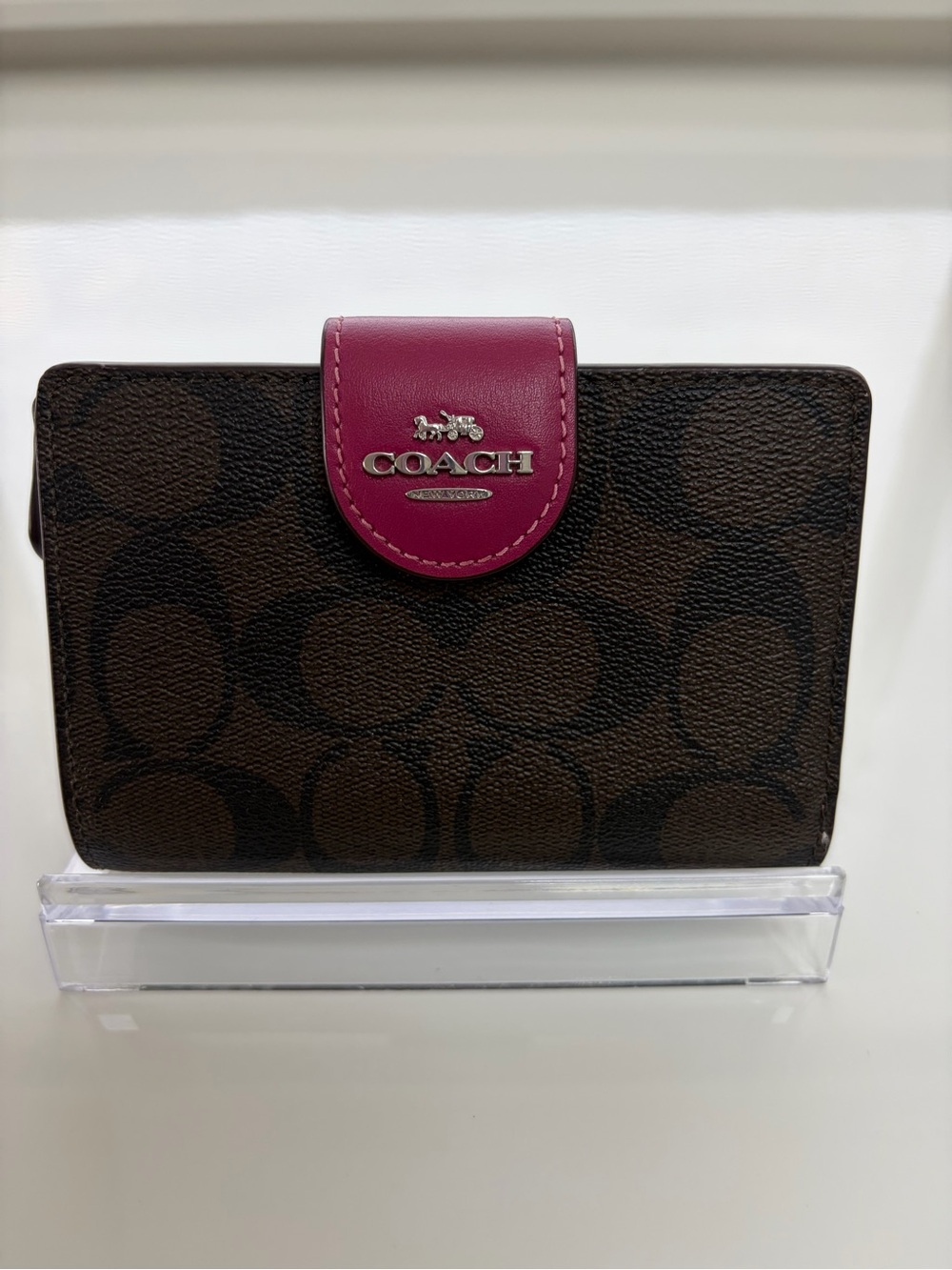 Coach Small Bifold Wallet in Bright Violet Pink